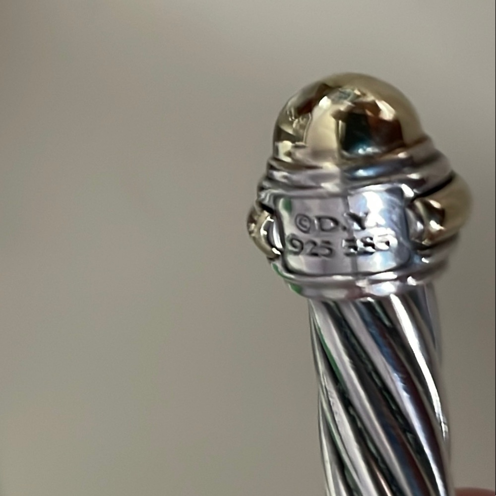 David Yurman Silver and Gold-Tone Twisted Bracelet - Picture 4 of 10